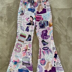 Kids Taylor Swift Graphic Flare Pants - Multicolor